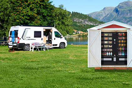 Ein Automat auf einem Campingplatz